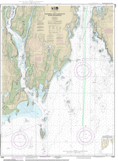 Kennebec River Entrance 2014 Old Map Nautical Chart AC Harbors 2 238 - Maine