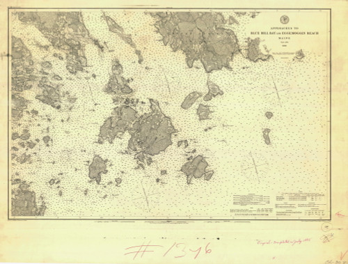 Approaches to Blue Hill Bay 1885 Old Map Nautical Chart AC Harbors 2 308 - Maine