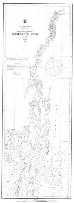 Damariscotta and Medomak Rivers 1866 Old Map Nautical Chart AC Harbors 2 313 - Maine