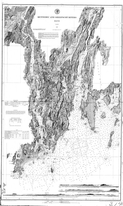 Kennebec and Sheepscot Rivers 1877 Old Map Nautical Chart AC Harbors 2 314 - Maine