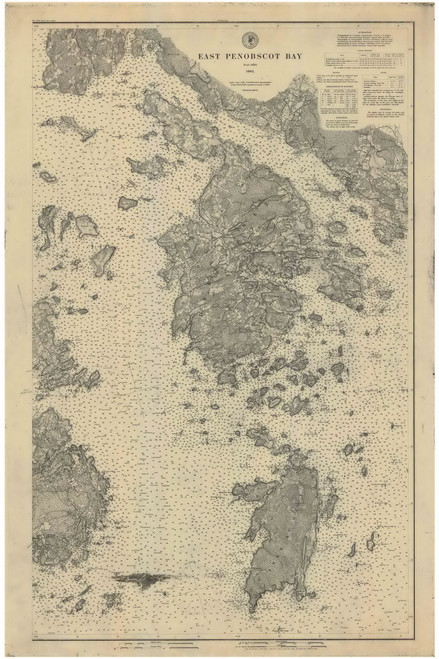 East Penobscot Bay 1882 A - Old Map Nautical Chart AC Harbors 3 309 - Maine
