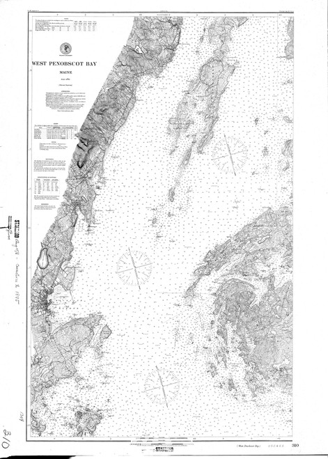 West Penobscot Bay 1876 C - Old Map Nautical Chart AC Harbors 3 310 - Maine