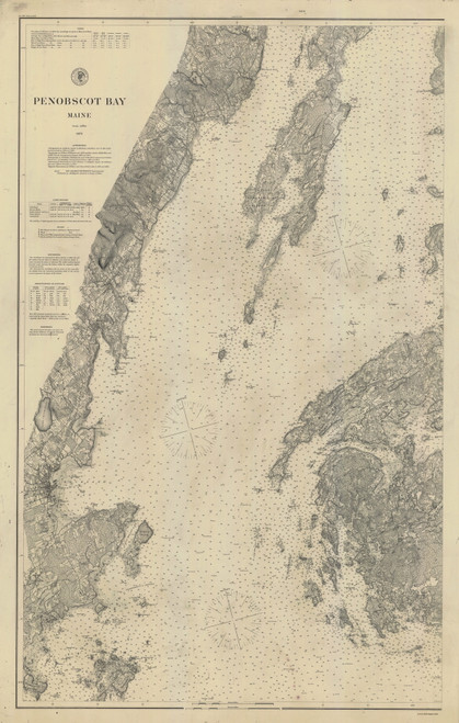 West Penobscot Bay 1876 D - Old Map Nautical Chart AC Harbors 3 310 - Maine