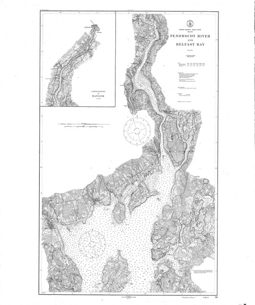 Penobscot River 1914 - Old Map Nautical Chart AC Harbors 3 311 - Maine