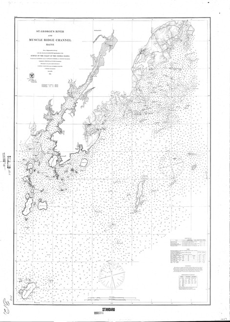 St. George River and Muscle Ridge Channel 1864 A - Old Map Nautical Chart AC Harbors 3 312 - Maine
