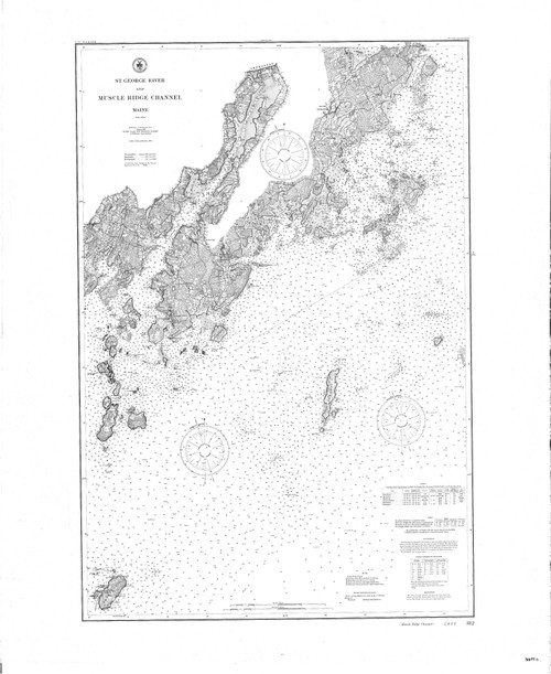 St. George River and Muscle Ridge Channel 1911 - Old Map Nautical Chart AC Harbors 3 312 - Maine