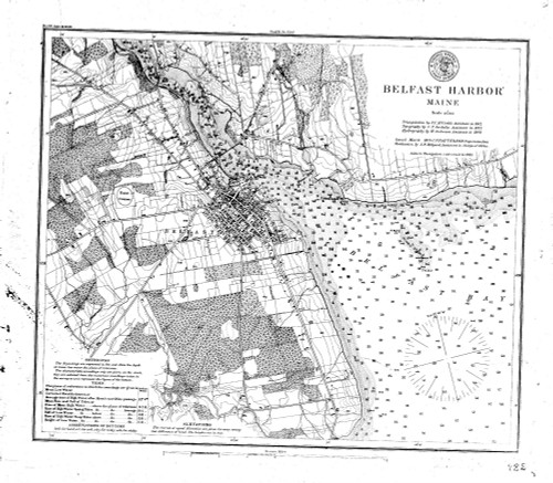 Belfast Harbor 1917 BW - Old Map Nautical Chart AC Harbors 3 319 - Maine