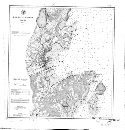 Rockland Harbor 1875 - Old Map Nautical Chart AC Harbors 3 320 - Maine