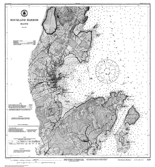 Rockland Harbor 1916 - Old Map Nautical Chart AC Harbors 3 320 - Maine