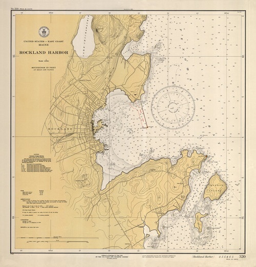 Rockland Harbor 1936 - Old Map Nautical Chart AC Harbors 3 320 - Maine