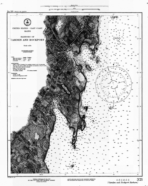 Harbors of Camden and Rockport 1924 - Old Map Nautical Chart AC Harbors 3 321 - Maine