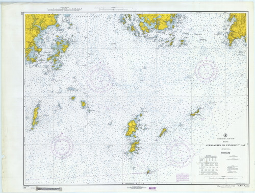 Approaches to Penobscot Bay 1968 - Old Map Nautical Chart AC Harbors 3 322 - Maine