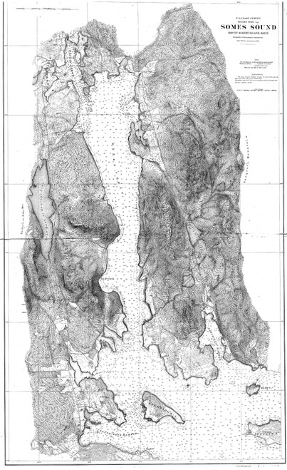 Somes Sound 1871 B - Old Map Nautical Chart AC Harbors 4 290 - Maine