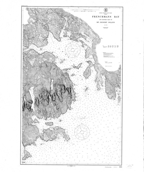 Frenchmans Bay and Eastern Part of Mount Desert Harbor 1915 - Old Map Nautical Chart AC Harbors 4 306 - Maine