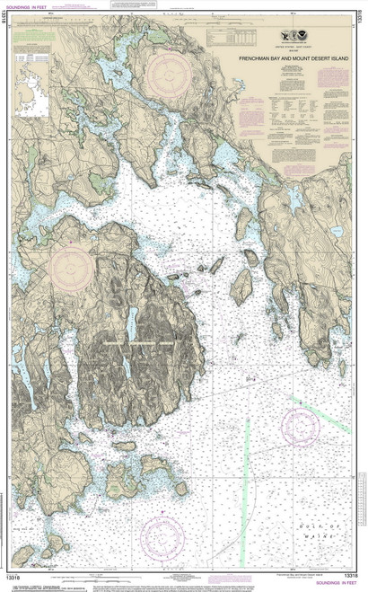 Frenchmans Bay and Eastern Part of Mount Desert Harbor 2014 - Old Map Nautical Chart AC Harbors 4 306 - Maine
