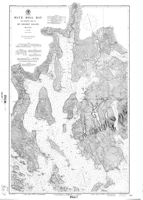 Blue Hill Bay 1885 A - Old Map Nautical Chart AC Harbors 4 307 - Maine