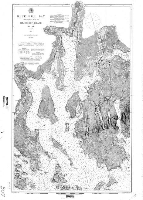 Blue Hill Bay 1885 B - Old Map Nautical Chart AC Harbors 4 307 - Maine