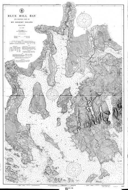 Blue Hill Bay 1906 A - Old Map Nautical Chart AC Harbors 4 307 - Maine