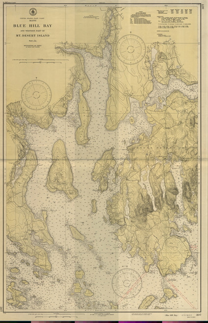 Blue Hill Bay 1943 - Old Map Nautical Chart AC Harbors 4 307 - Maine