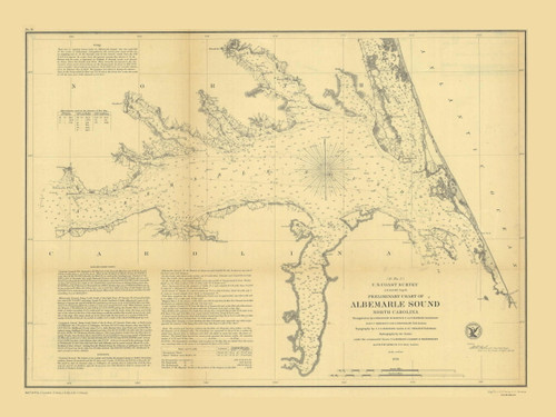 Albemarle Sound 1855 - Old Map Nautical Chart AC Harbors 408 - North Carolina