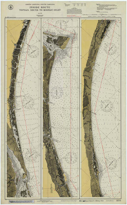 Topsail Sound to Midway Inlet 1925 - Old Map Nautical Chart AC Harbors 3254 - North Carolina