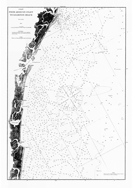Absecon Inlet to Leamings Beach 1881 B - Old Map Nautical Chart AC Harbors 1585 - New Jersey