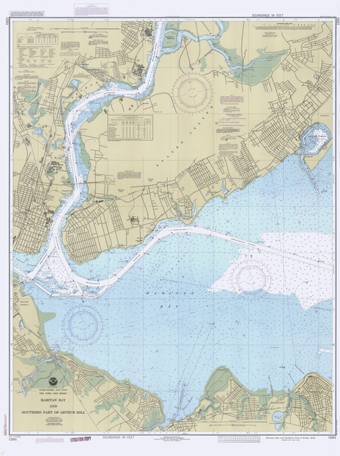 Raritan Bay and Southern Part of Arthur Kill 1990 - Old Map Nautical Chart AC Harbors 12331 - New Jersey
