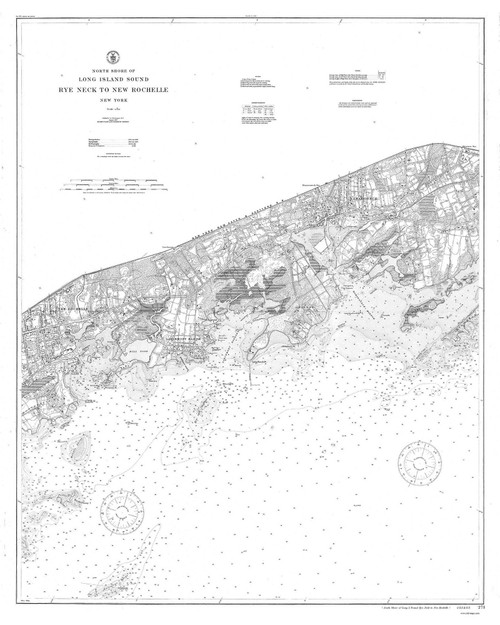 Rye Neck to New Rochelle 1915 - Old Map Nautical Chart AC Harbors 271 - New York