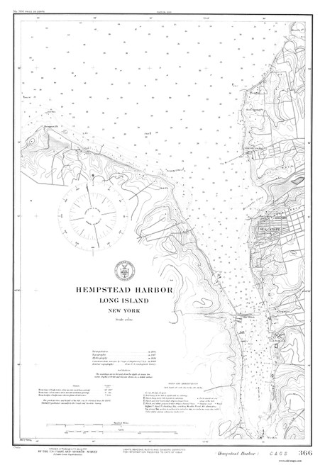 Hempstead Harbor 1919 - Old Map Nautical Chart AC Harbors 366 - New York