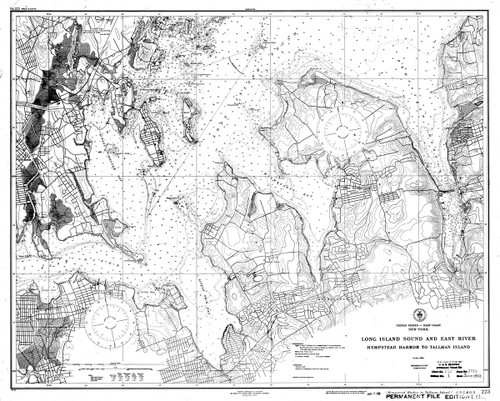Hempstead Harbor to Tallman Island 1922 A - Old Map Nautical Chart AC Harbors 223 - New York