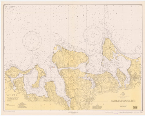 Oyster and Huntington Bays 1940 - Old Map Nautical Chart AC Harbors 224 - New York