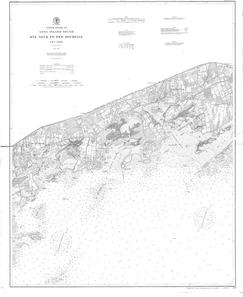 Rye Neck to New Rochelle 1896 A - Old Map Nautical Chart AC Harbors 271 - New York