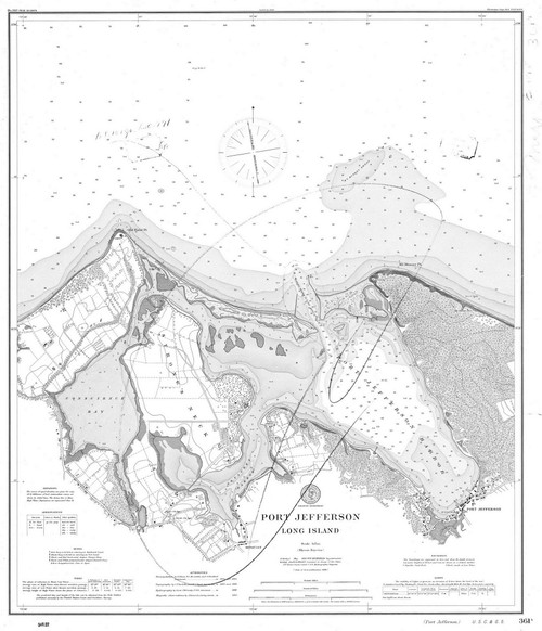 Port Jefferson 1895 B - Old Map Nautical Chart AC Harbors 361 - New York