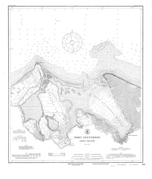 Port Jefferson 1917 A - Old Map Nautical Chart AC Harbors 361 - New York