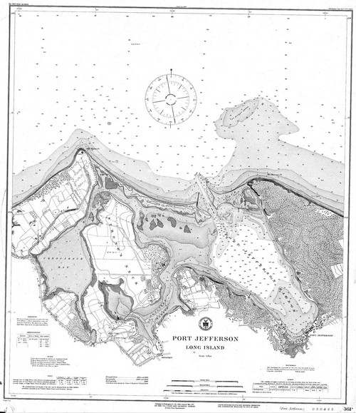 Port Jefferson 1917 B - Old Map Nautical Chart AC Harbors 361 - New York