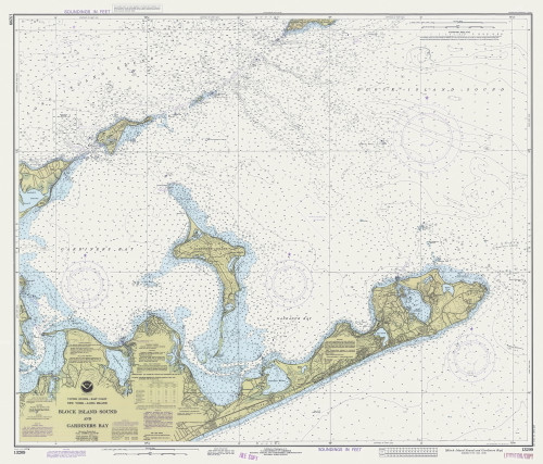 Block Island Sound and Gardiners Bay 1982 - Old Map Nautical Chart AC Harbors 13209 - New York