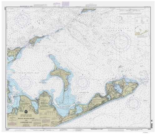 Block Island Sound and Gardiners Bay 1994 - Old Map Nautical Chart AC Harbors 13209 - New York
