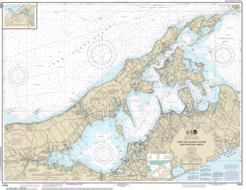 Shelter Island Sound and Peconic Bays 2014 - Old Map Nautical Chart AC Harbors 12358 - New York