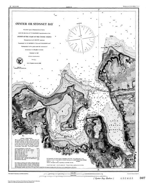 Oyster Bay 1888 - Old Map Nautical Chart AC Harbors 367 - New York