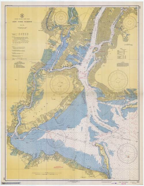 New York Harbor 1940 - Old Map Nautical Chart AC Harbors 369 - New York
