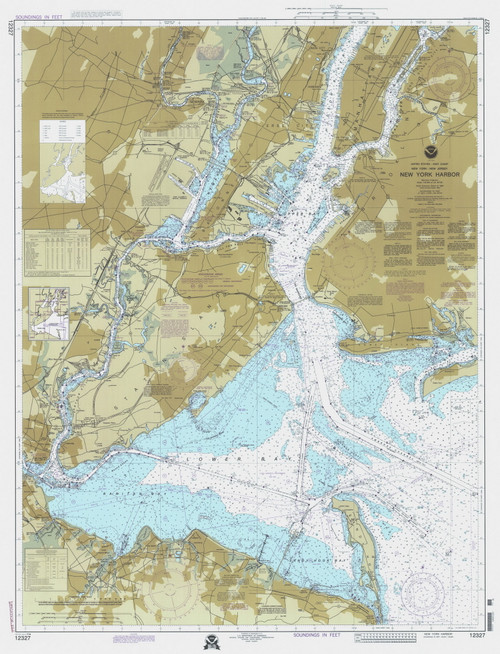 New York Harbor 1995 - Old Map Nautical Chart AC Harbors 12327 - New York