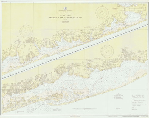 Shinnecock Bay to Great South Bay 1934 - Old Map Nautical Chart AC Harbors 578 - New York