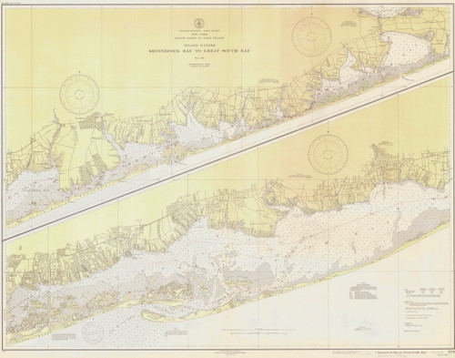 Shinnecock Bay to Great South Bay 1939 - Old Map Nautical Chart AC Harbors 578 - New York
