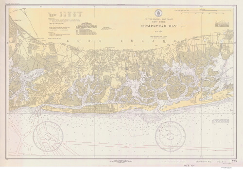 Hempstead Bay 1934 B - Old Map Nautical Chart AC Harbors 579 - New York