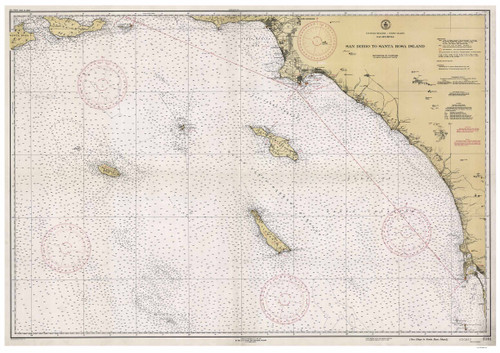 San Diego to Santa Rosa Island 1941 Nautical Map Reprint 5101 California - Big Area Post 1917