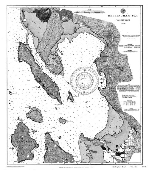 Bellingham Bay 1898 B - Old Map Nautical Chart PC Harbors 6378 - Washington