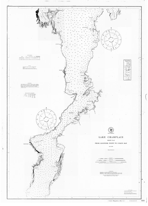 Lake Champlain, Sheet 3 - 1880 Nautical Chart