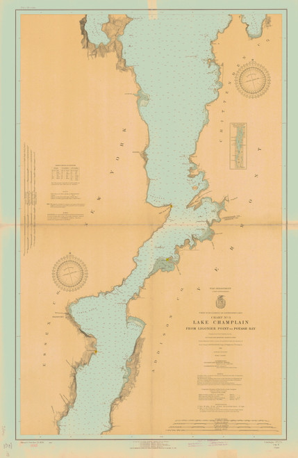 Lake Champlain, Sheet 3 - 1924 Nautical Chart