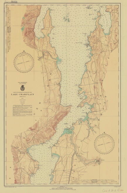 Lake Champlain, Sheet 3 - 1937 Nautical Chart