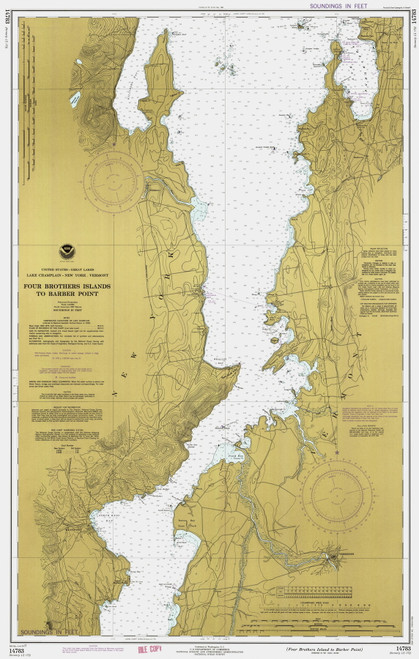 Lake Champlain, Sheet 3 - 1977 Nautical Chart